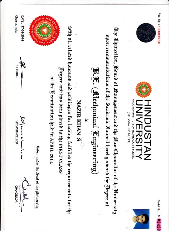 Degree Certificate