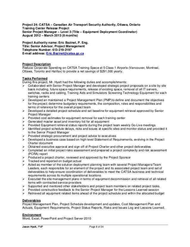senior it project manager resumes