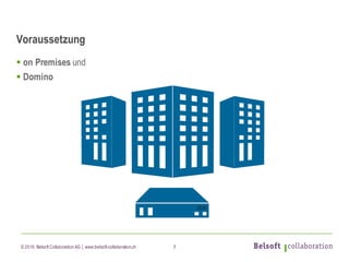 © 2016 Belsoft CollaborationAG | www.belsoft-collaboration.ch
Voraussetzung
§ on Premises und
§ Domino
3
 