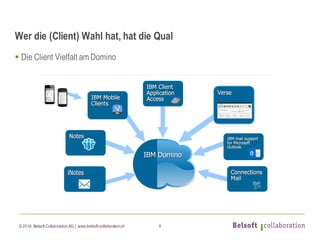 © 2016 Belsoft CollaborationAG | www.belsoft-collaboration.ch
Wer die (Client) Wahl hat, hat die Qual
§ Die Client Vielfalt am Domino
4
 