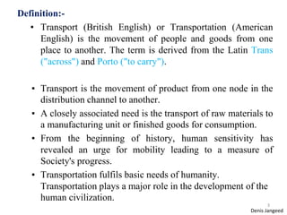 Basic Civil Engineering notes on Transportation Engineering, Modes of ...