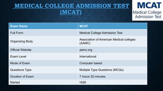 Medical College Admission Test (MCAT) | PPTX
