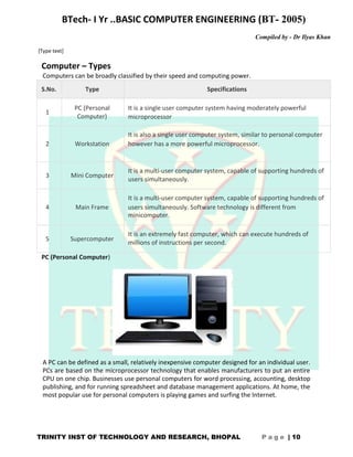 BCE NOTES RGPV - TRINITY INST OF TECH AND RESEARCH BHOPAL (RGTU) | PDF