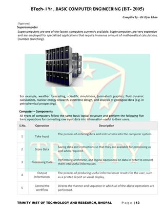BCE NOTES RGPV - TRINITY INST OF TECH AND RESEARCH BHOPAL (RGTU) | PDF