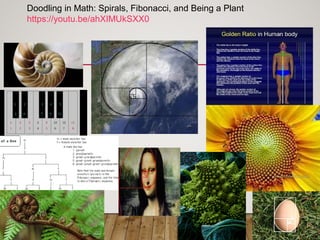 Doodling in Math: Spirals, Fibonacci, and Being a Plant
https://youtu.be/ahXIMUkSXX0
 