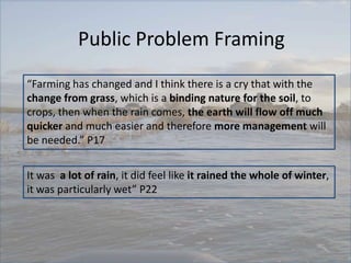 “Farming has changed and I think there is a cry that with the
change from grass, which is a binding nature for the soil, t...