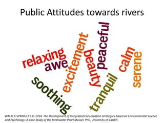 Public Attitudes towards rivers
WALKER-SPRINGETT, K. 2014. The Development of Integrated Conservation Strategies based on ...