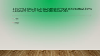 BCE QUIZ-basics of computer engg -computer fundamentals | PPTX