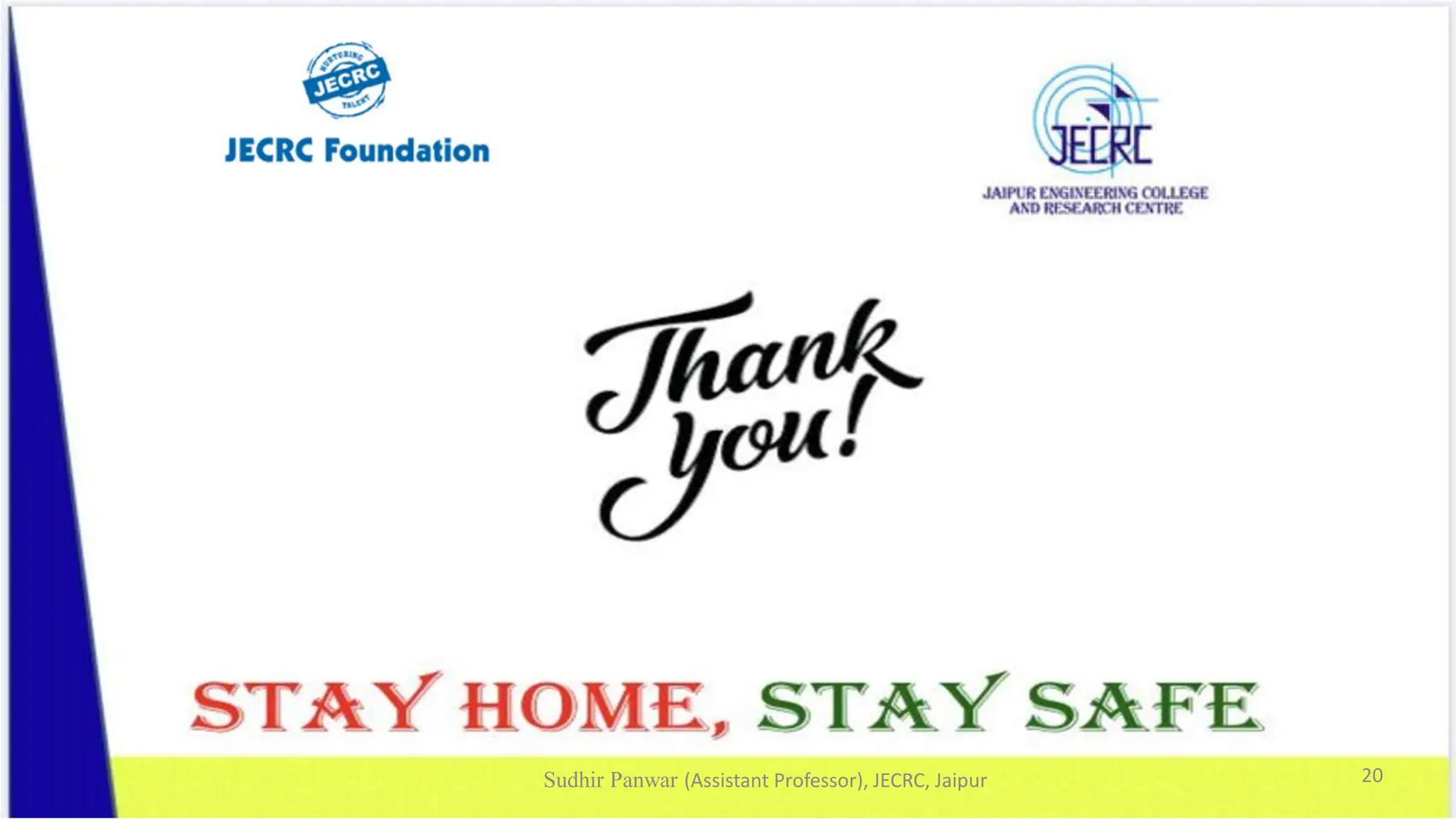 Sudhir Panwar (Assistant Professor), JECRC, Jaipur 20
 