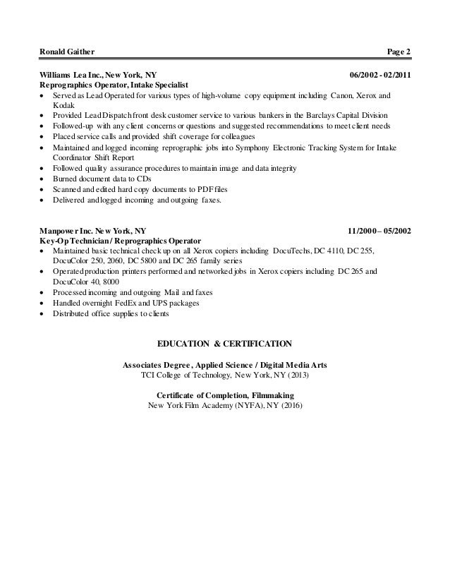 digital media resume