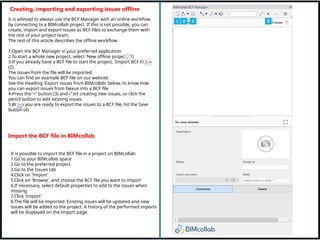 BCF Manager-User manual-Getting started with BCF manager | PPTX