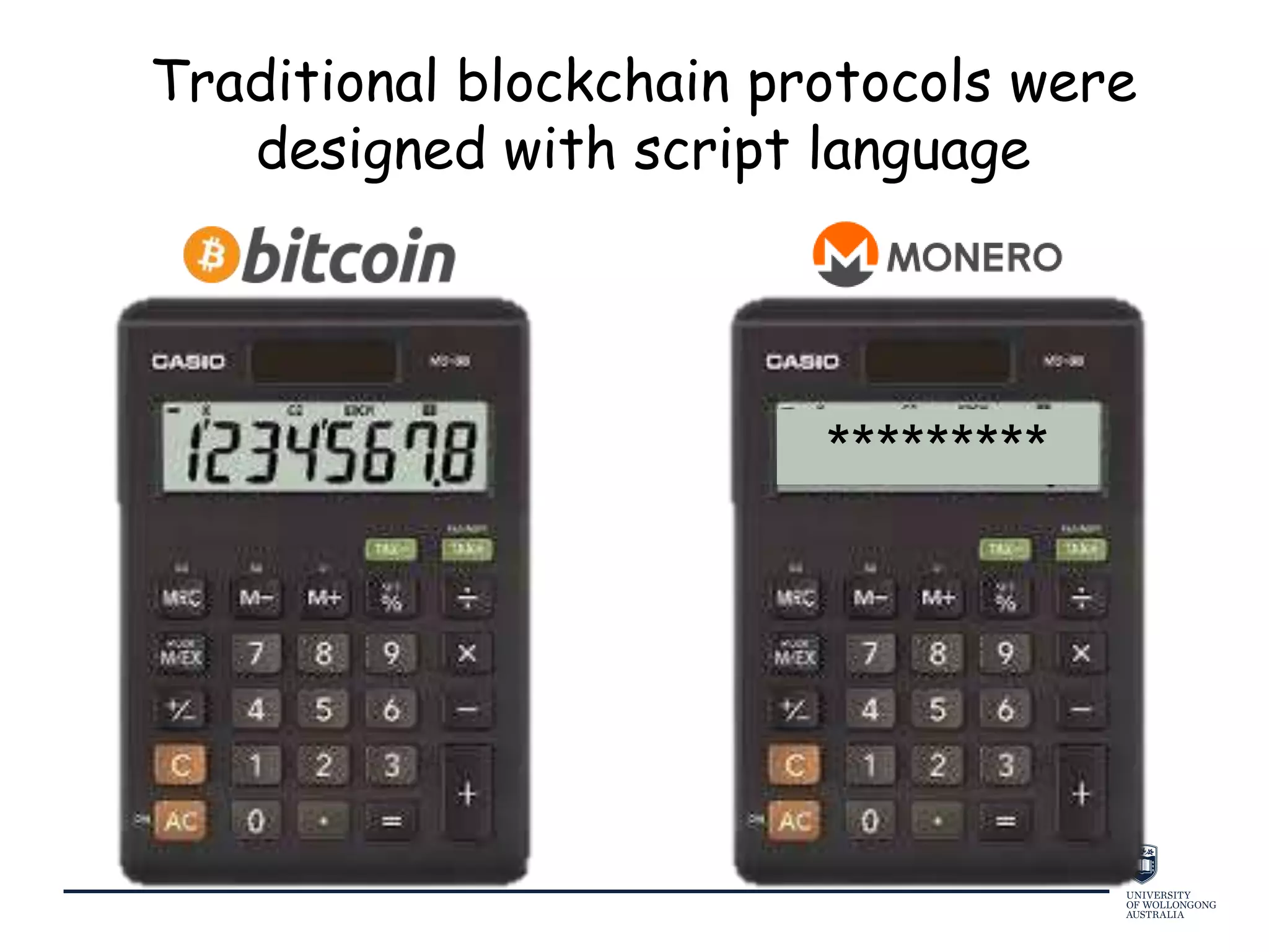 *********
Traditional blockchain protocols were
designed with script language
 