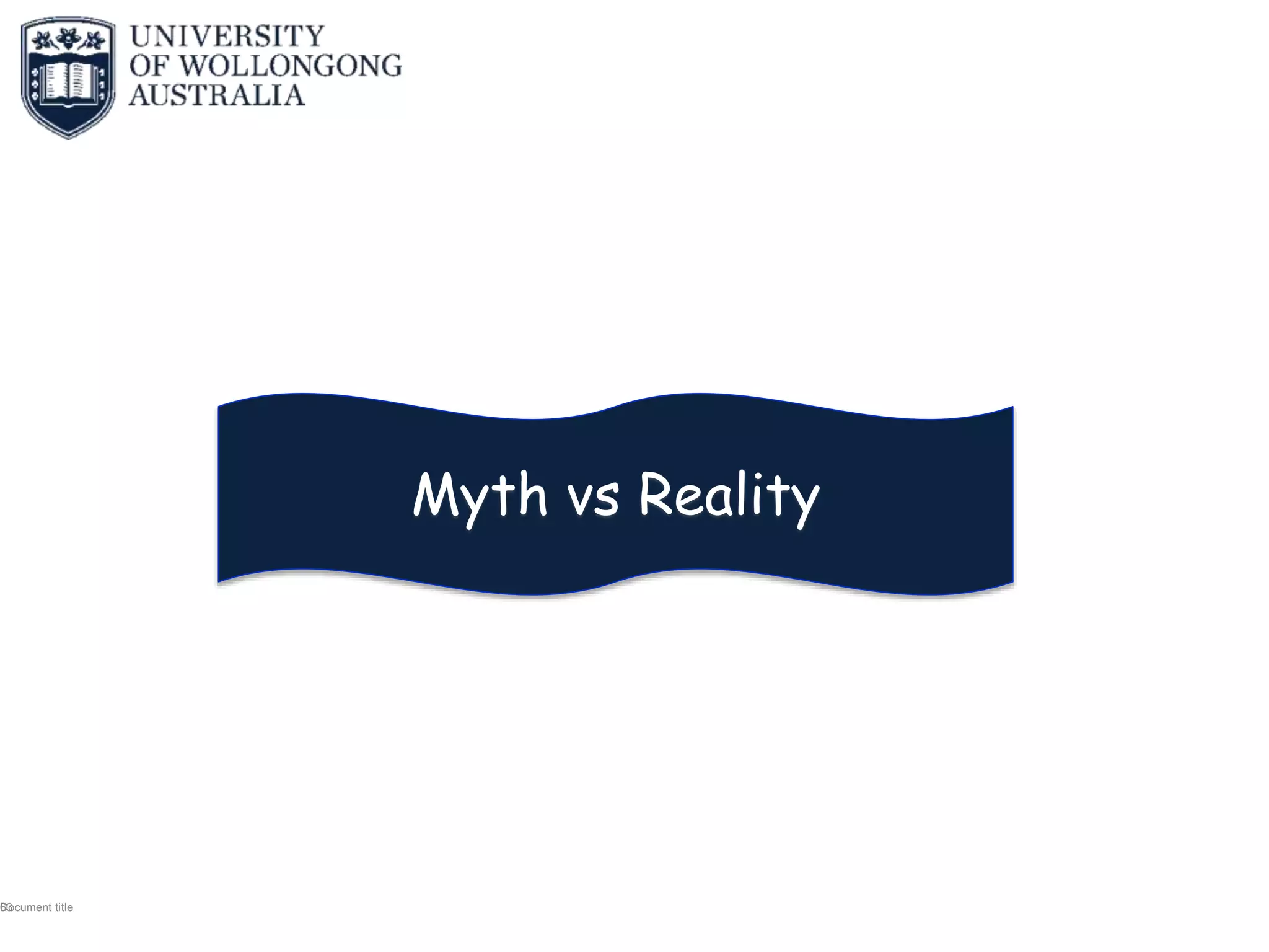 Document title63
Myth vs Reality
 