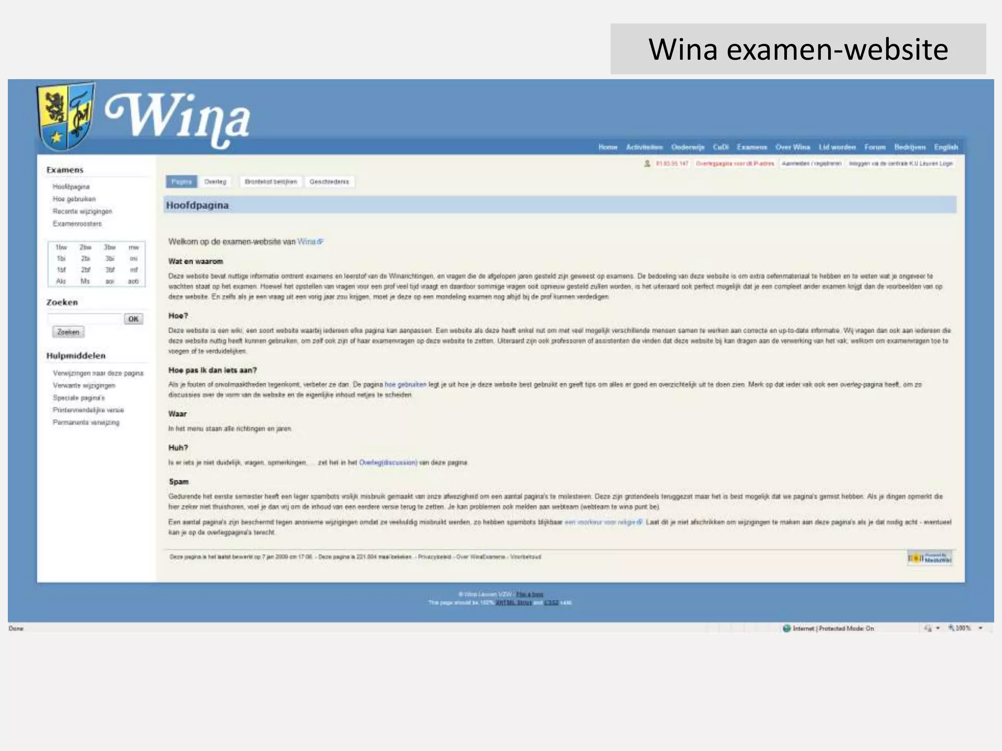 Winaexamen-website