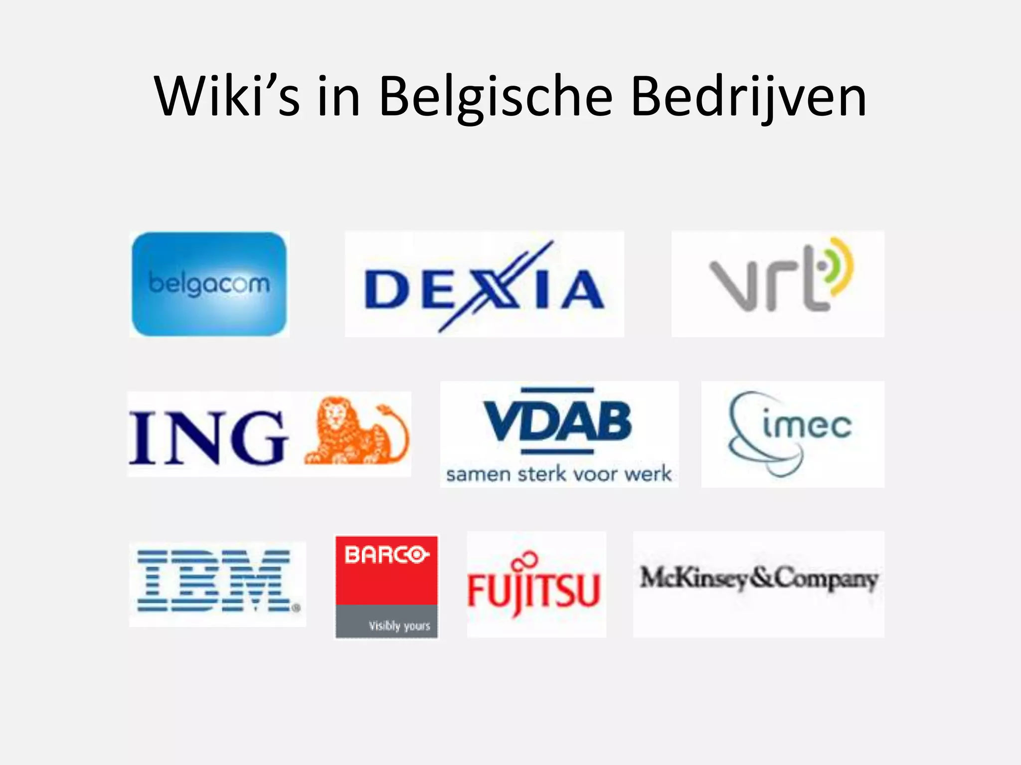 Wiki’s in Belgische Bedrijven