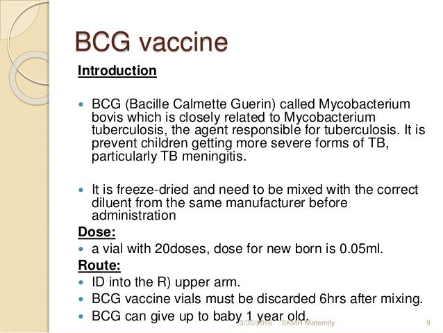 Who is the BCG vaccine recommended for?