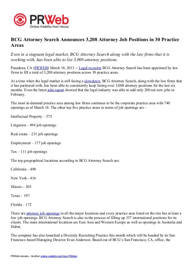 Bcg attorney search announces 3,208 attorney job positions in 30