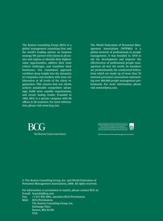 The Boston Consulting Group (BCG) is a
global management consulting ﬁrm and
the world’s leading advisor on business
strate...