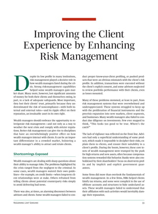 Risk management cannot bear all of the blame for prob-
small number of managers, and the lack of product
that anemic risk ...
