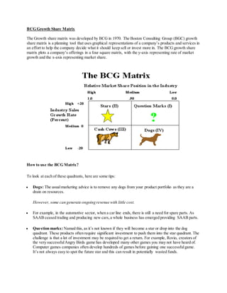 Bcg growth share matrix | DOCX