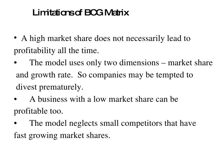 limitations of bcg matrix
