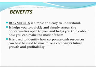 Bcg matrix with ITC company