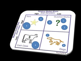 It is also known as BCG matrix , Boston Consulting Group Matrix, BCG Growth-Share Matrix or Matrix Quadrants.