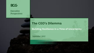 Executive
Perspectives
The CEO’s Dilemma
Building Resilience in a Time of Uncertainty
September 2022
Executive
Perspectives
 