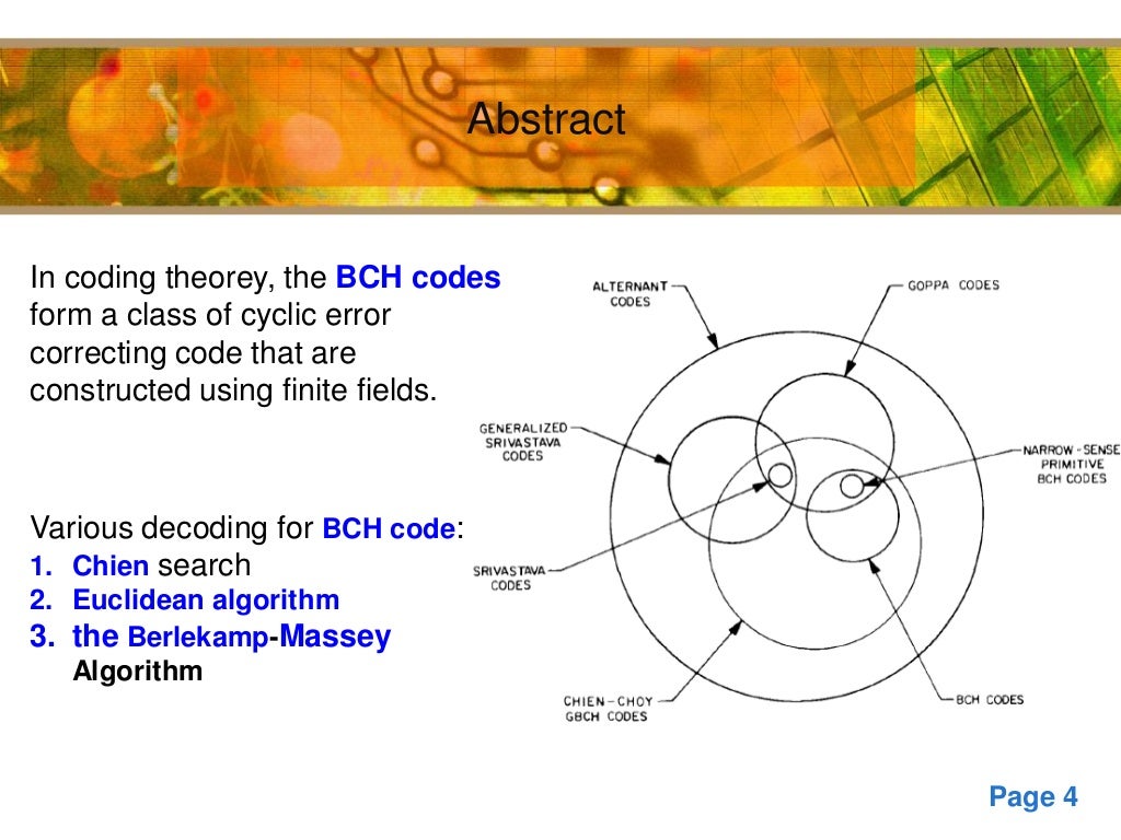 BCH CODE AND DECODING BCH