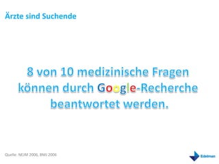 Ärzte sind Suchende




Quelle: NEJM 2006, BMJ 2006
 