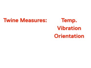 Twine Measures: Temp.
Vibration
Orientation
 