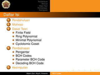 Bch codes final slide | PDF