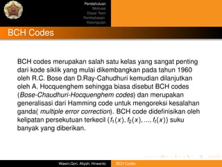 Bch codes final slide | PDF