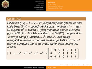 Bch codes final slide | PDF