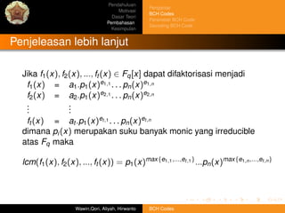 Bch codes final slide | PDF