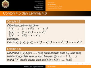 Bch codes final slide | PDF