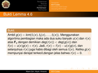 Bch codes final slide | PDF
