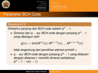 Bch codes final slide | PDF