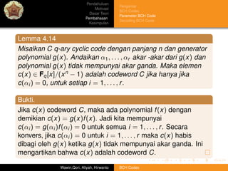 Bch codes final slide | PDF