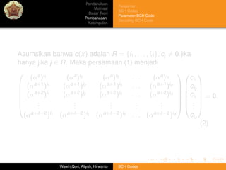 Bch codes final slide | PDF