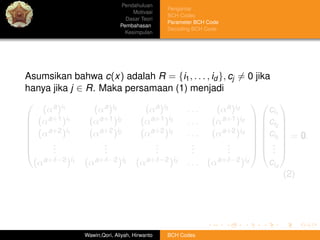Bch codes final slide | PDF