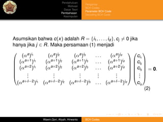 Bch codes final slide | PDF