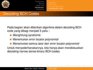 Bch codes final slide | PDF