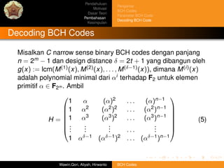 Bch codes final slide | PDF