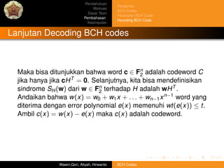 Bch codes final slide | PDF