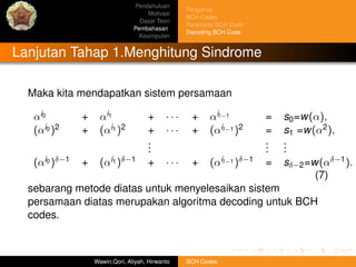 Bch codes final slide | PDF