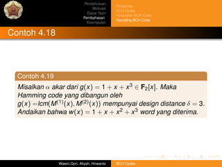 Bch codes final slide | PDF