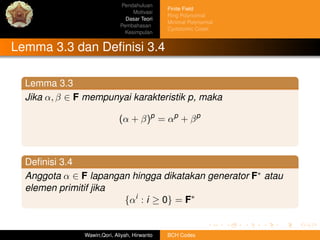 Bch codes final slide | PDF