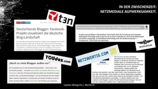 IN DER ZWISCHENZEIT:
NETZMEDIALE AUFMERKSAMKEIT.

Update #blognetz | #bchh13

 