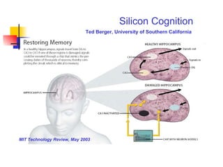 Silicon Cognition Ted Berger ,  University of Southern California MIT Technology Review, May 2003 